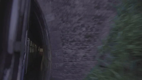Train is driving through a tunnel Video stock 105358495