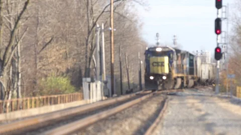  Train Driving Towards Camera Video stock 92681329