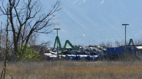 Train driving on tracks Stock Footage 48467167