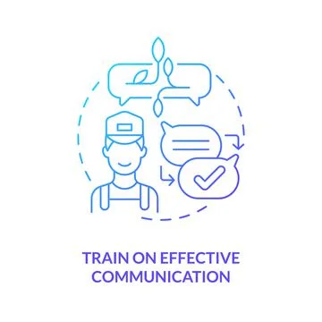 Train on effective communication blue gradient concept icon Stock Illustration