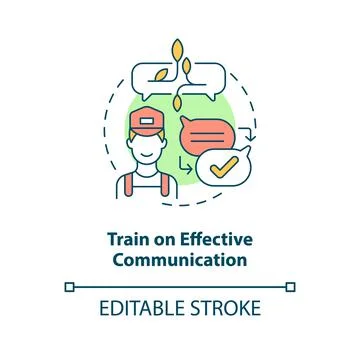 Train on effective communication concept icon Stock Illustration
