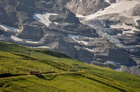 Train by the Eiger North face Stock Photos