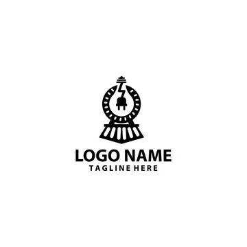 Train electric bulb logo design vector Stock-Illustration