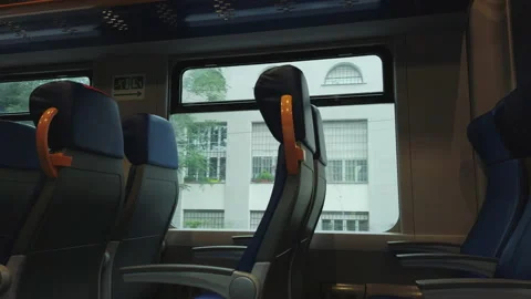 Train empty because of the coronavirus covid-19 epidemic. Stock Footage 133456135