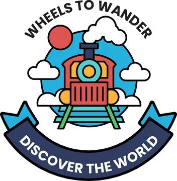 A train with a engine and a circle with a ball on it Stock Illustration