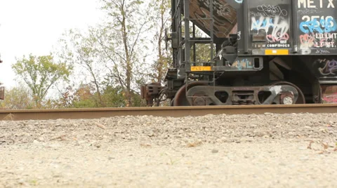 Train Engine Connecting to Car Dolly Stock-Footage 32593782