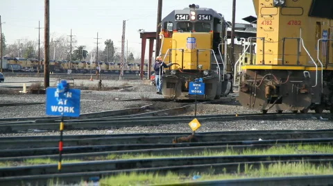 Train, engine, engineer Stock Footage