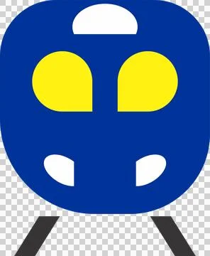 Train engine flat image blue color Stock Illustration