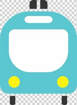 Train engine flat image blue color Stock Illustration