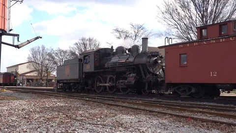 Train Engine Leaving Station Backwards Video stock 123470259