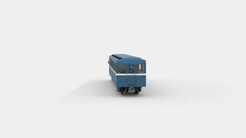 Train engine model on white background Stock Footage 295874326
