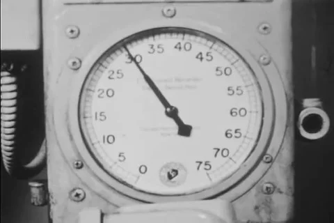 A train engineer watches the tracks for any hazards or reason to slow down Stock Footage 92634938