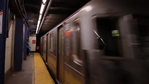 Train enter station Stock Footage 240353347