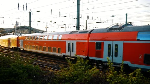 Train Entering Cologne Stock Footage 106633177