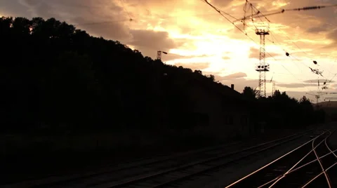 Train entering station point of view Stock Footage 62548396