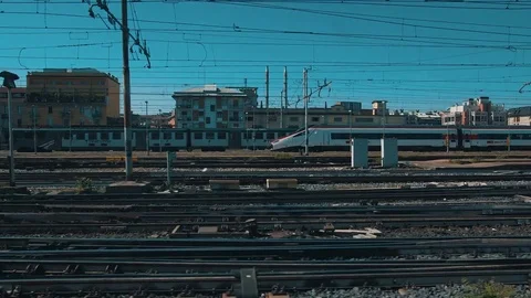 Train enters the station Stock-Footage 74791511