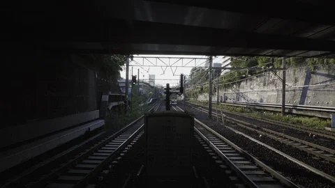 TRAIN ENTERS (TOKYO) Video stock 96048616