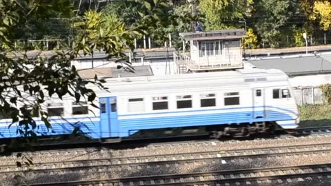 Train For Episode On The Side View Stock Footage 98287057