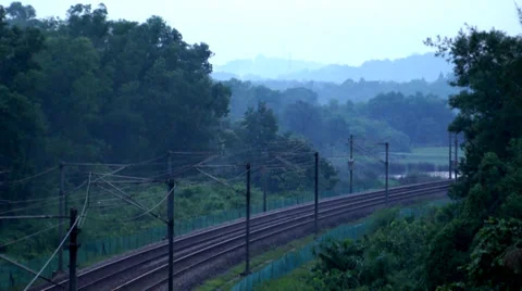 Train ERL passes by Video stock 35110935