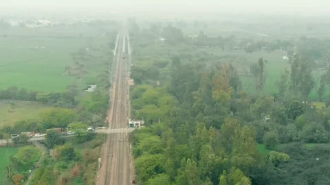 Train in farm lands Stock Footage 158854523