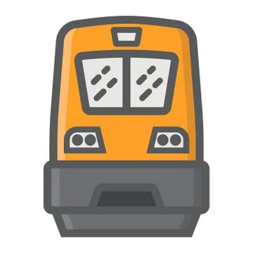 Train filled outline icon, transport and vehicle Illustrazione stock