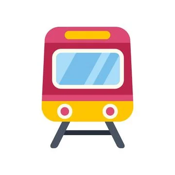 Train flat icon representing public transport commuting Stock Illustration