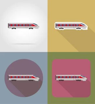 Train flat icons vector illustration Stock Illustration