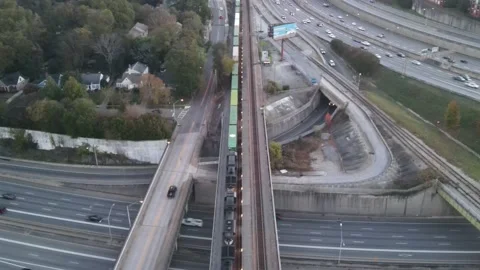 Train Fly over Stock Footage 152493082