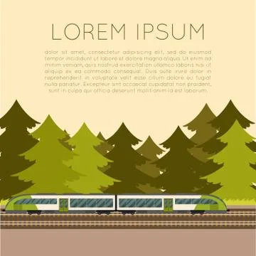 Train in the forest banner Stock Illustration