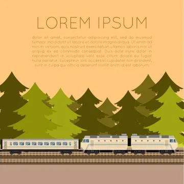 Train in the forest banner Stock Illustration