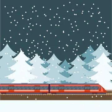 Train in the forest banner Stock Illustration