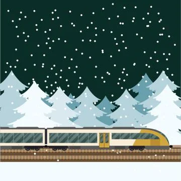Train in the forest banner Stock Illustration