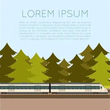 Train in the forest banner Stock Illustration