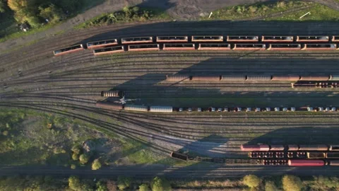 Train Freight From Above Stock Footage 171870821