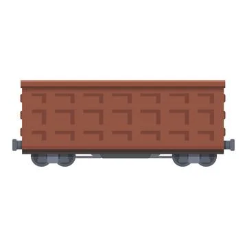 Train freight wagon icon cartoon vector. Cargo goods Stock Illustration