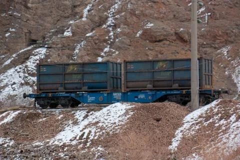 Train freight wagons Stock Photos