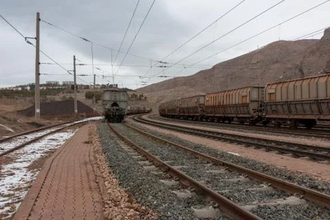 Train freight wagons Stock Photos
