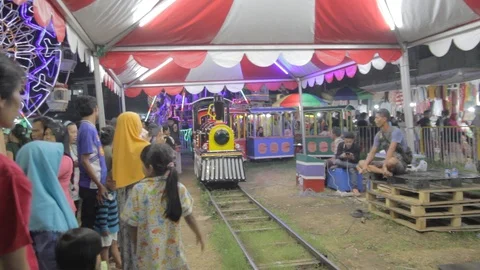 Train in Funfair Stock Footage 109798680