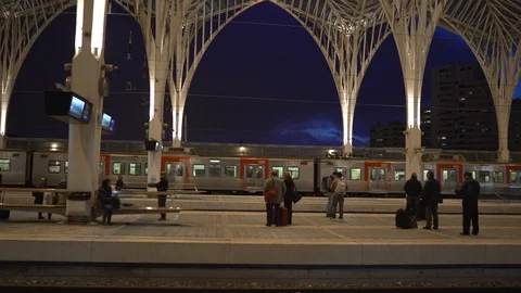 Train in the Gare do Oriente station Video stock 87265389