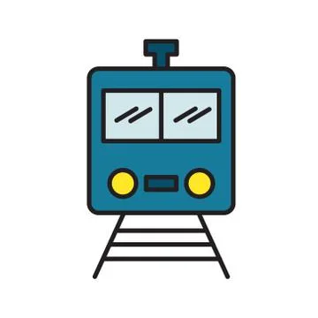 Train glyph icon isolated on white. EPS10 Stock Illustration