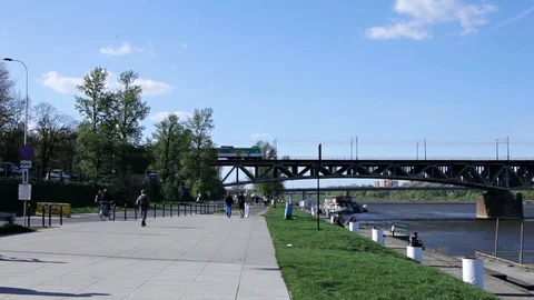 A Train Goes On Arch Stock-Footage 88763357