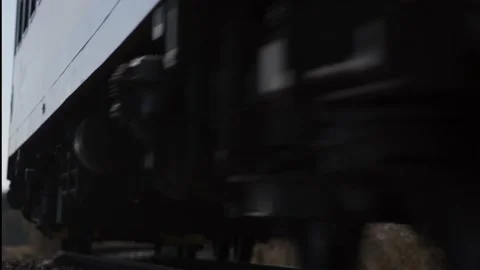 Train goes low angle Stock Footage 201964246