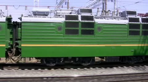 The train goes on railway Stock Footage 10576594
