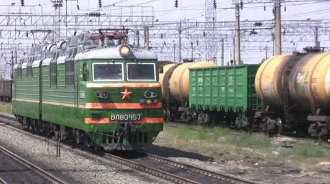 The train goes on railway Stock Footage 10576812