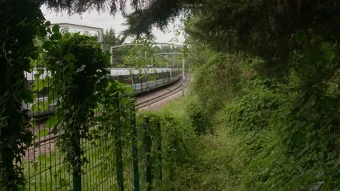 Train Going Away Stock Footage 156528318