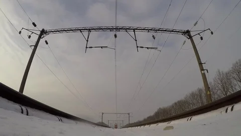 The train is going to the camera. Video stock 73183087