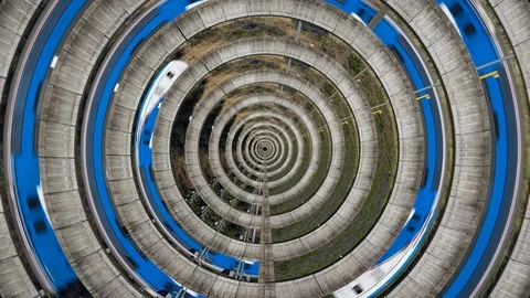 Train Going Down Drain Loop Ready Stock Footage 108791723