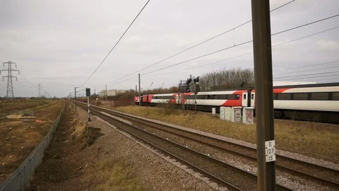 Train going at the high speed Stock Footage 103388167