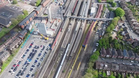 Train going into station Stock Footage 274233114