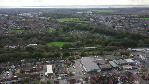 Train going through town, Hampshire 動画素材 169224477